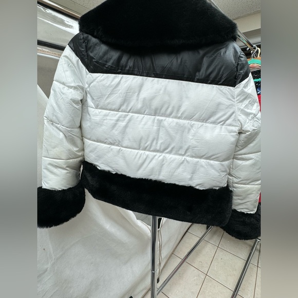 Mayoral big girls faux fur trimmed cropped jacket - Picture 5 of 8